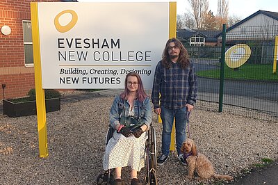Local campaigners Matt Jones and Sally Jones at the at risk Evesham College